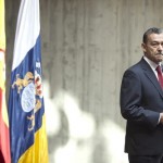El presidente del Gobierno de Canarias, Paulino Rivero, ofreció hoy una rueda de prensa para valorar el primer año de gestión del Gobierno Autonómico.| EFE