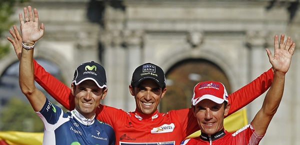 Alberto Contador Alejandro Valverde y Joaquin Purito Rodriguez