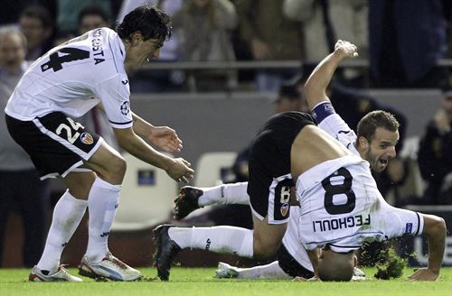 Valencia Feghouli celebra gol