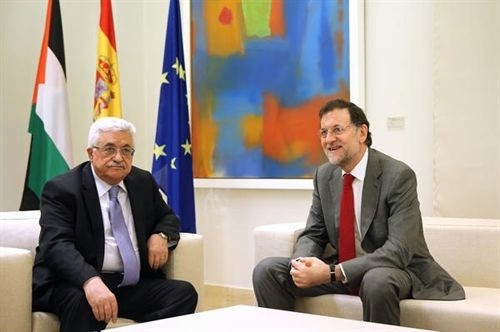 Mahmud Abbas y Mariano Rajoy en La Moncloa