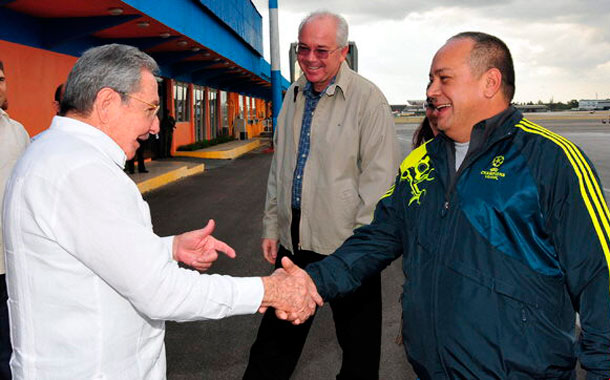 Diosdado Cabello, Rafael Ramírez y Raúl Castro