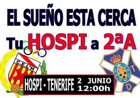 Cartel del encuentro de vuelta entre el Hospitalet y el CD Tenerife. | DA
