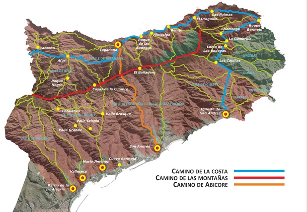 Mapa Red de Caminos Parque Rural de Anaga