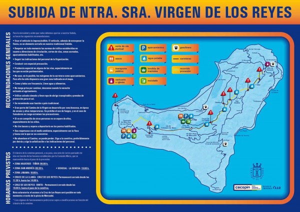 El Cabildo ha publicado un cartel con las recomendaciones y los puntos estratégicos del recorrido