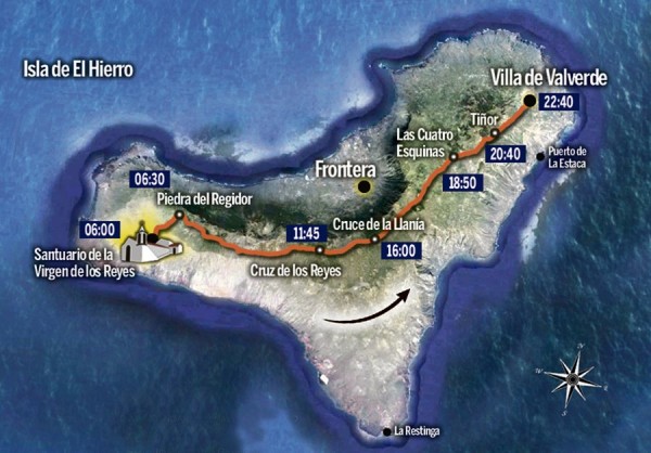 infografía de la ruta de la Bajada de la Virgen