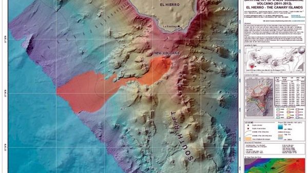 Mapa del volcán submarino de El Hierro. | DA