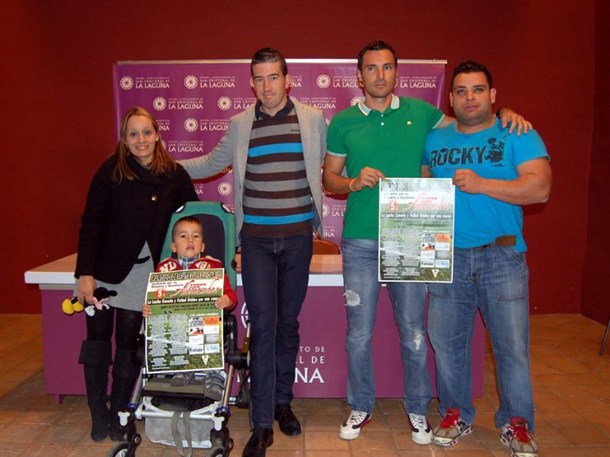 Pedro Gutiérrez y el futbolista David Dorta  niño Alexander Galván