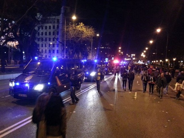 Policías de la UIP desplegados en la 'Marcha por la Dignidad'. | EP