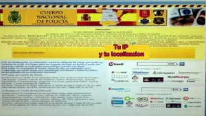 Imagen de la falsa página policial en español que pide 100 euros para desbloquear el ordenador. / DA