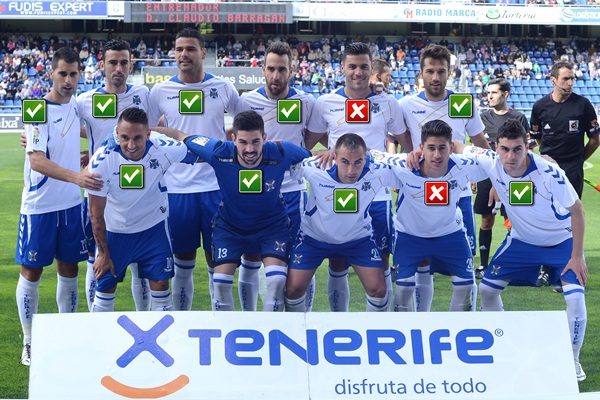 De esta alineación del Tenerife de la pasada temporada solo faltarán Bruno y Ayoze Pérez. / SERGIO MÉNDEZ