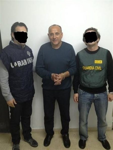 Imagen policial del arresto del capo Giuseppe Polverino, acaecida en Jerez en 2012. | DA