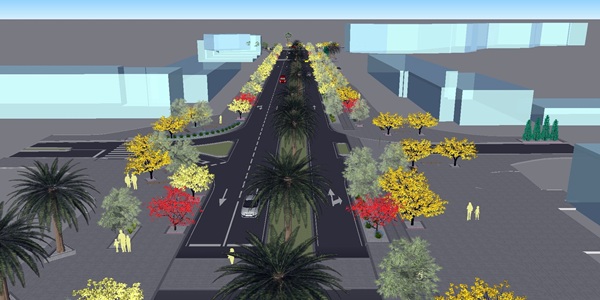 Croquis del proyecto de la nueva avenida de Los Pueblos que se realizará en ocho meses. / DA