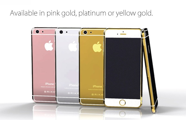 Las distintas ediciones de lujo del iPhone 6 que vende la empresa Brikk. | DA