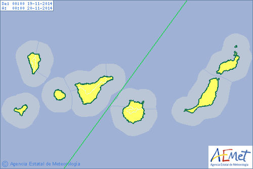 Aviso amarillo en todas las islas de Canarias para el miércoles. | DA