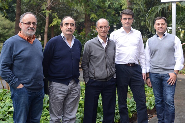 De izda. a dcha., Antonio Cabrera, Celestino García, Roque Calero, Jorge Morales y Abel Cedrés. /  SERGIO MÉNDEZ