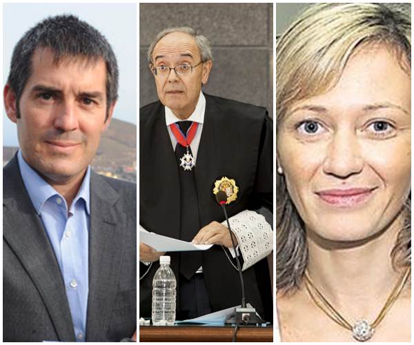 Fernando Clavijo, Vicente Garrido y Victoria Rosell. | DA