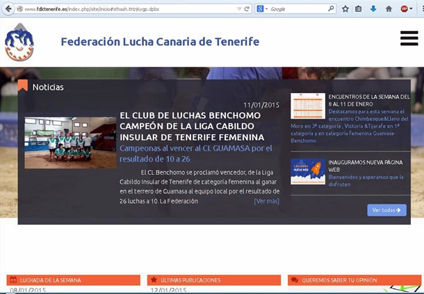 Web Federacion de Lucha Canaria de Tenerife