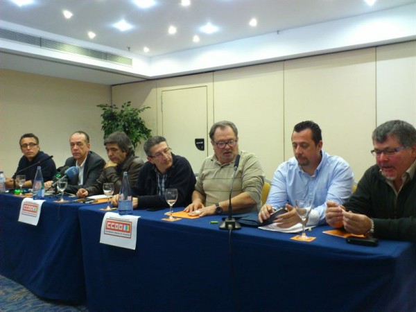 Exdirigentes de CCOO durante la rueda de prensa. | EP