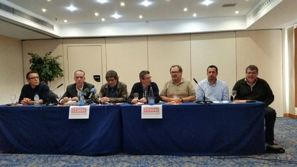 Representantes de la denominada “mayoría democrática” de CC.OO.-Canarias. / DA