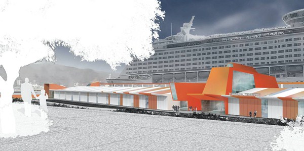 La estación de cruceros tendrá capacidad para 4.000 pasajeros y se levantará en muelle de Ribera de la Dársena de Anaga. / DA