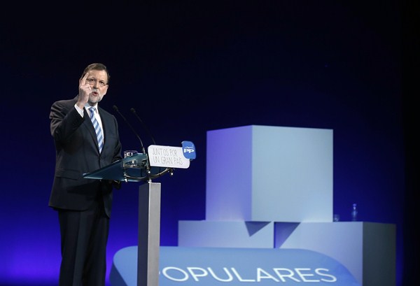 El presidente del Gobierno, Mariano Rajoy, durante la reciente convención nacional del PP. / REUTERS