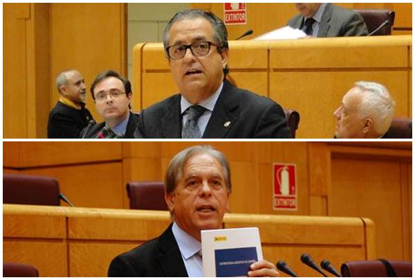 Antonio Alarcó (PP) y José Vicente González Bethencourt (PSOE), en el pleno del Senado. | DA