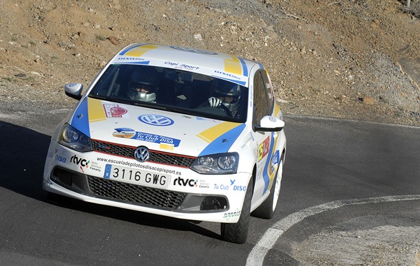 Dani Santana y Yeray Mújica (VW Polo TDI) sellaron con nota su debut en Rally Villa de Adeje. | DA