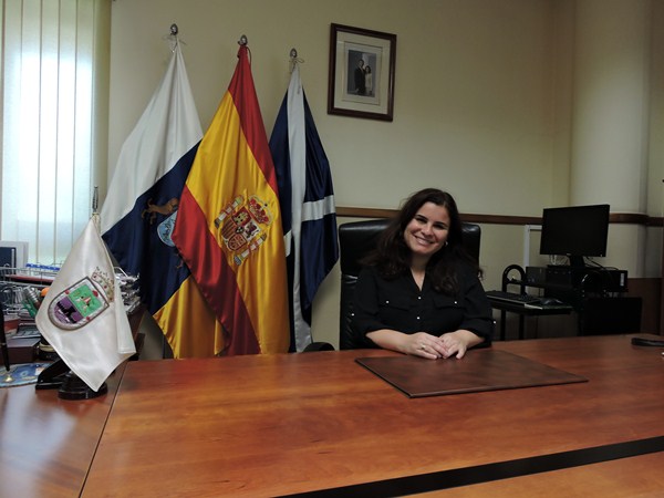Mari Brito, ayer, en su despacho de alcaldesa. / NORCHI