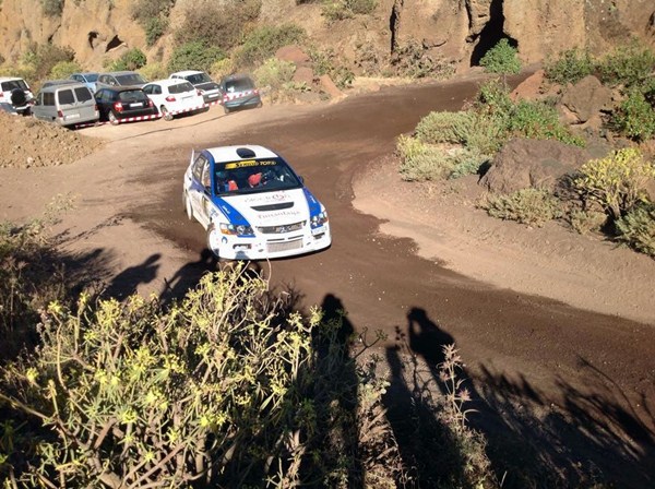 Quintana-Bonilla (Mitsubishi Lancer Evo IX) en el pasado Rally de Gran Canaria. / DA
