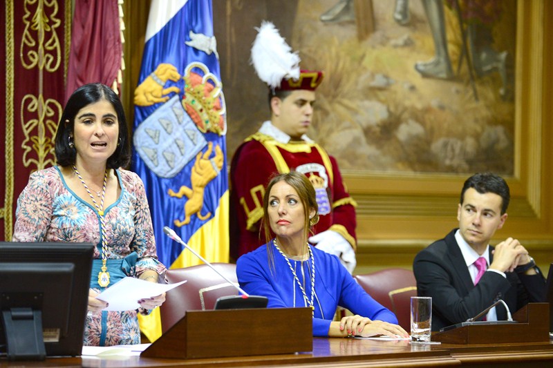 La presidenta del Parlamento de Canarias, Carolina Darias, declaró ayer abierta la novena legislatura. / SERGIO MÉNDEZ