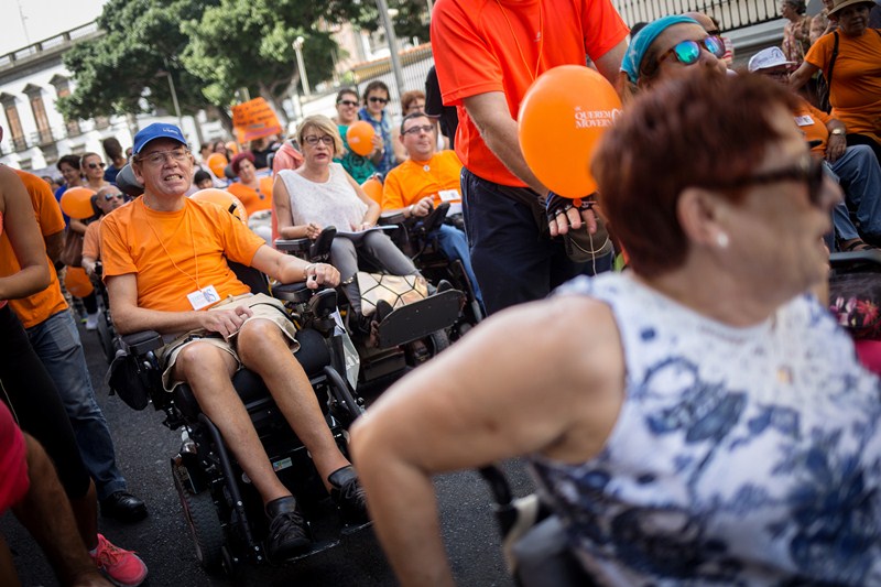 La marcha por los derechos de las personas con discapacidad recorrió la capital el pasado sábado. / ANDRÉS GUTIÉRREZ 