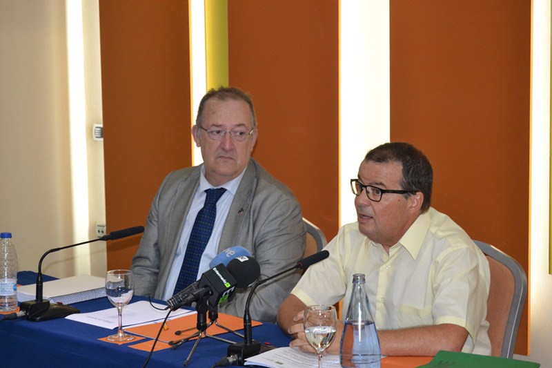 José Ángel Rodríguez y José Manuel Llada, ayer durante la rueda de prensa conjunta en Tenerife. / DA
