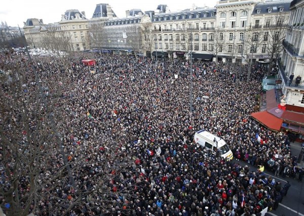Concentración por los atentados en Charlie Hebdo. | EP