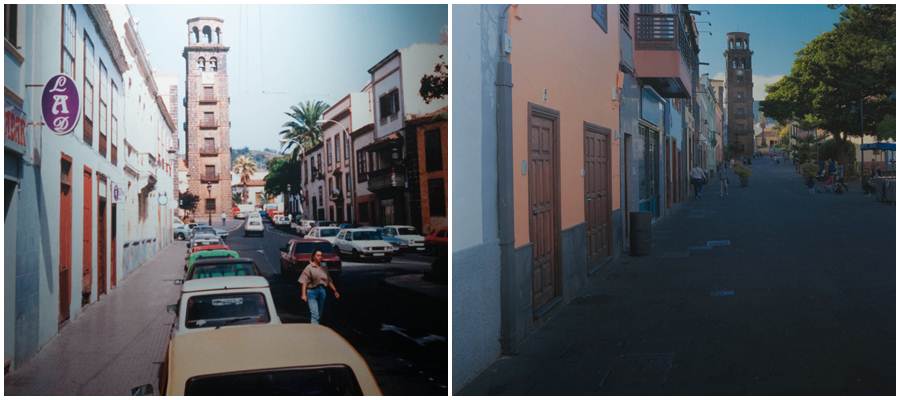 La plaza de la Concepción, en 1988 y en la actualidad. | CEDIDA