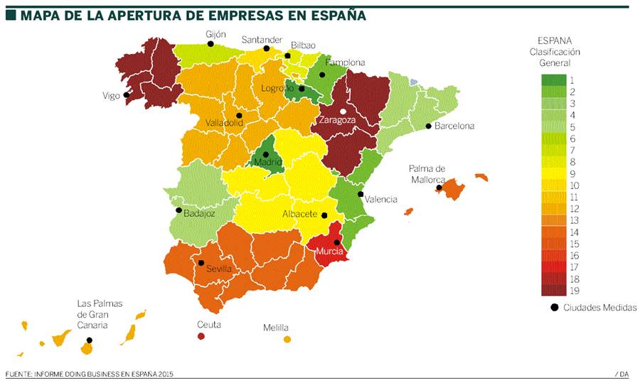 mapa apertura empresas España