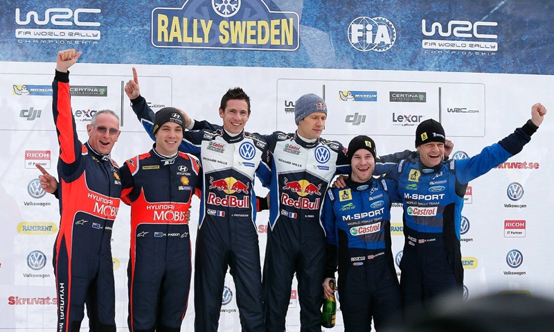 podio Rally de Suecia