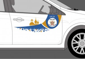 El logo serigrafiado que se podrá ver en los taxis fue diseñado por un joven de la Villa. /DA
