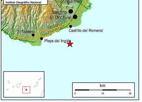 Un seísmo de 3,4 grados se sintió al sur de Gran Canaria