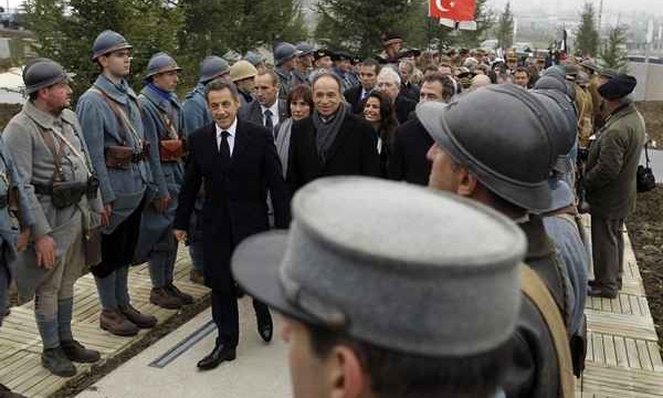 Sarkozy y el aspirante a su cargo, Hollande, rindieron homenaje, por separado, a los fallecidos en la I Guerra Mundial