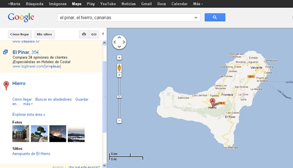 Google incluye a El Pinar como municipio en su cartografía