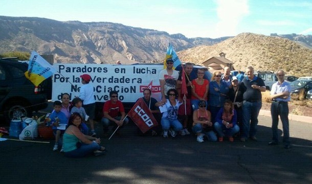 El 97% de los empleados  del Parador de Las Cañadas secunda la huelga nacional