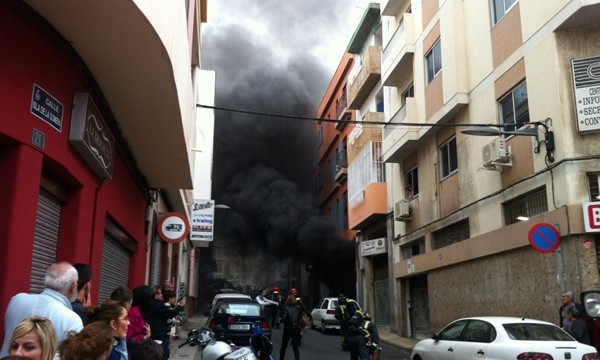 Espectacular incendio en el barrio de Salamanca