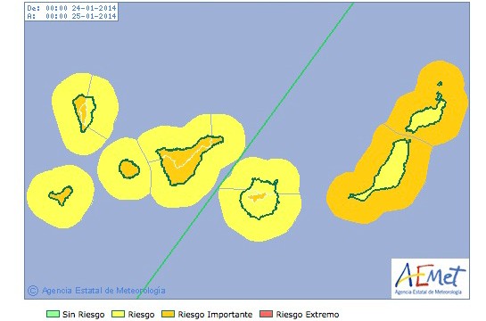 Declarada la alerta por vientos en la provincia de Santa Cruz de Tenerife y Gran Canaria
