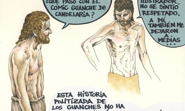 Fierro expone dibujos del cómic guanche y mantiene sus denuncias