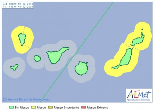 La Palma, Lanzarote y Fuerteventura, en prealerta por fenómenos costeros adversos