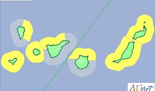 La Aemet activa el aviso amarillo en Canarias por fenómenos costeros adversos