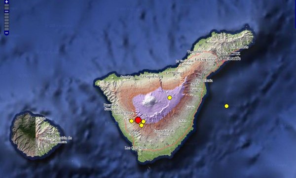Pequeño enjambre sísmico en las cumbres de Tenerife