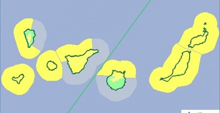 La Aemet activa el nivel amarillo en Canarias por fuertes vientos