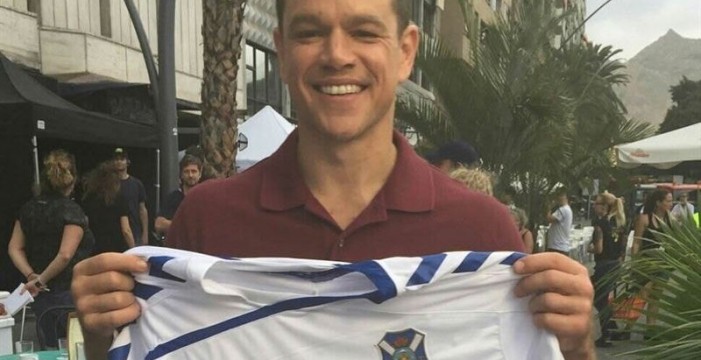 Matt Damon apoya al CD Tenerife durante el rodaje de 