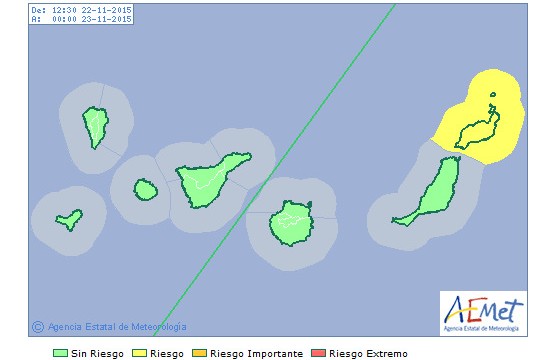 Lanzarote estará este lunes en aviso por viento y fenómenos costeros